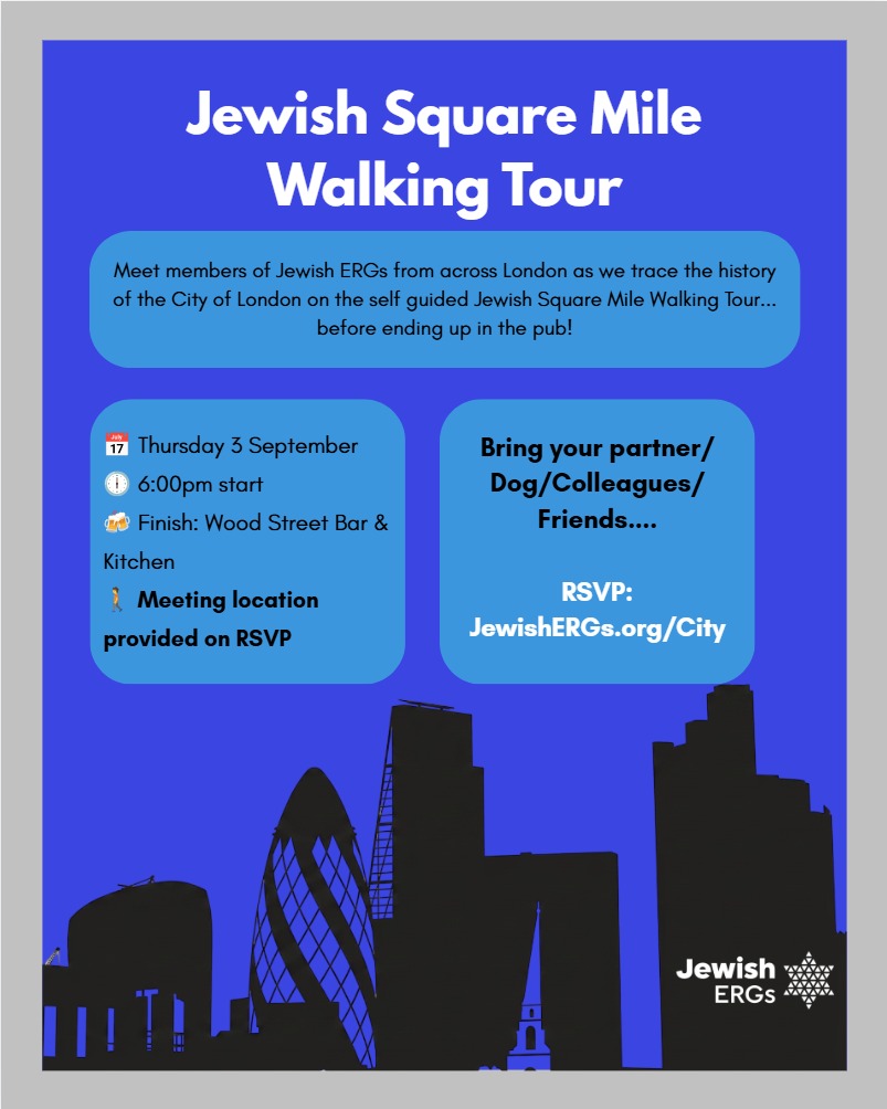 Join JewishERGs on a walking tour of the City of London.
