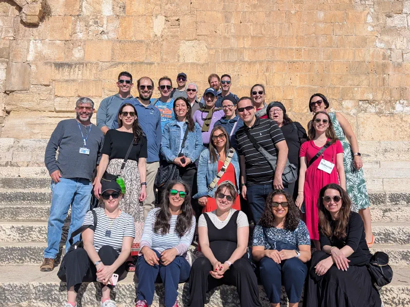JewishERGs group on the steps beside the Western Wall in Jerusalem
